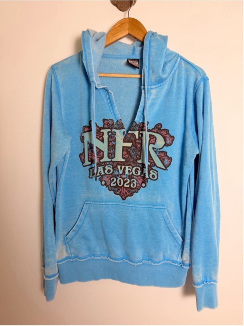 Y2K NFR Las Vegas Rodeo Hoodie Blue Western Graphic Sweatshirt